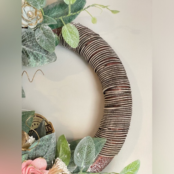 Asymmetrical Butterfly Floral Spring Wreath - Picture 5 of 7